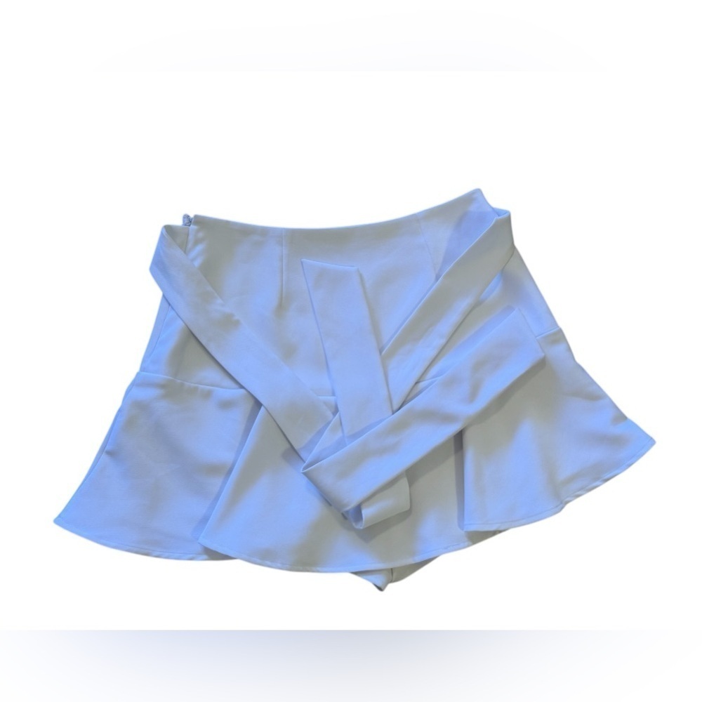 ENDLESS ROSE FLOUNCE WAIST TIE MINI SKORT ruffle white zipper size M